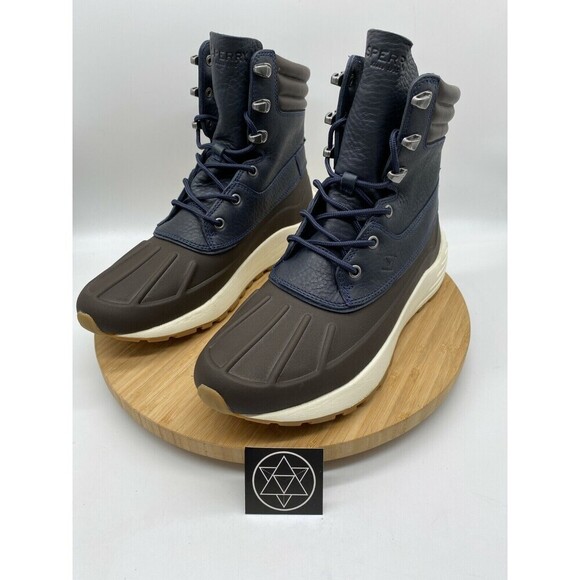 Sperry Boot Mens 9.5 Brown Blue Hiking Duck Hunting Waterproof Shoes STS23014 - Picture 8 of 12